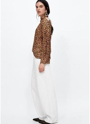Zara блуза пліссе в леопардови прінт7 фото