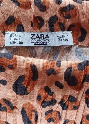 Zara блуза плиссе в леопардовы принт3 фото