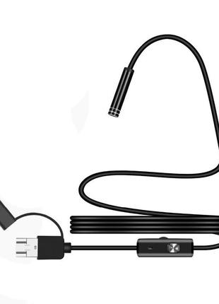 2 in 1 microusb/pc hd эндоскоп, мягкий дріт, 2м