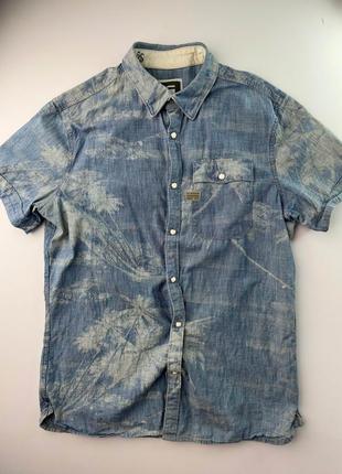 G star raw mate palm shirt рубаха с коротким рукавом