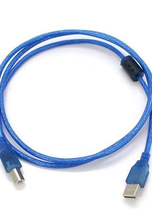 Кабель usb 2.0 ritar am / bm, 1.5m, 1 ферит, синій прозорий, q500