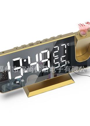 Електронний годинник en-8827 дзеркальний led-дисплей, з датчик...1 фото
