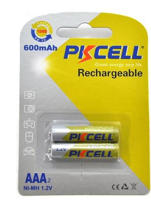 Акумулятор pkcell 1.2v aaa 600mah nimh rechargeable battery, 2...