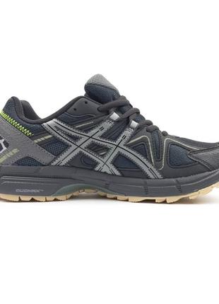 Чоловічі кросівки asics gel-kahana 8 темно сірі з салатовим модні кросівки асікс...