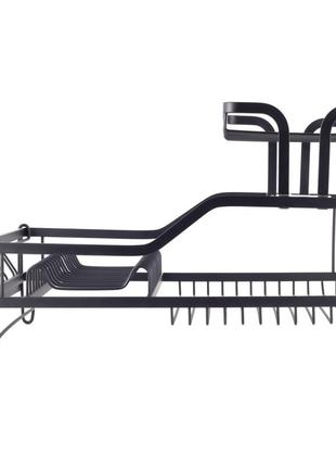 Сушилка для посуды с поддоном 57,5х35х27,5 см kamille черный (2000002747048)3 фото