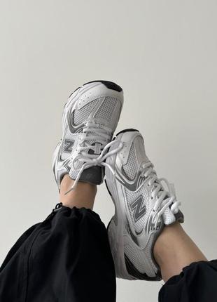 New balance white light grey кросівки7 фото