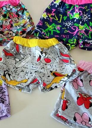 Детские шорты для девочек с ярким принтом 1-5 лет2 фото