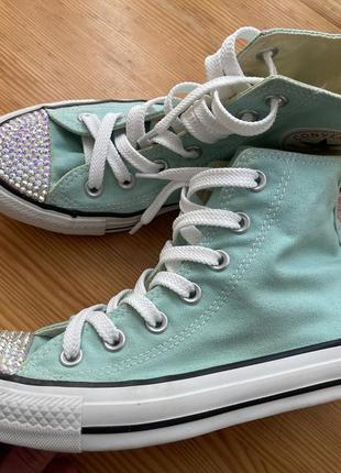 Высокие converse со стразами