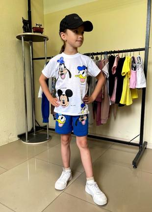 Детский летний костюм футболка + шорты/детский костюм с шортами/спортивный костюм с шортами для девочки