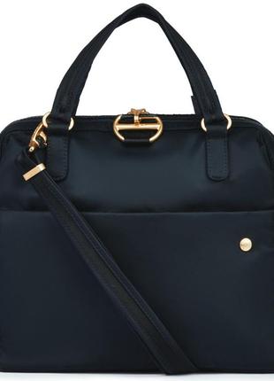 Женская сумка антивор из ткани pacsafe citysafe cx satchel handbag черная