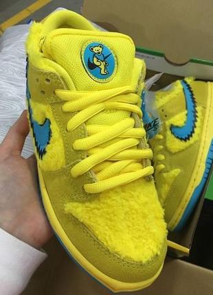 Кроссовки nike sb dunk low x grateful dead bears yellow3 фото