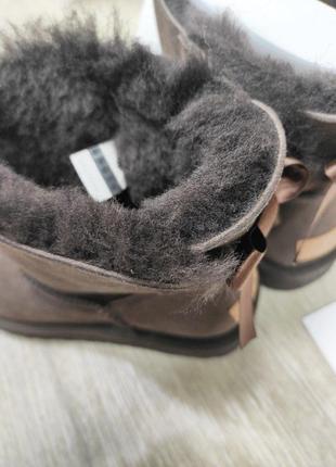Угги ботинки женские коричневые бант атлас ugg australia2 фото
