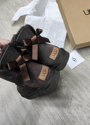 Угги ботинки женские коричневые бант атлас ugg australia5 фото