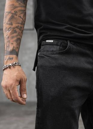 Мужские темно-серые графит джинсы мом премиум качества коттон деним4 фото