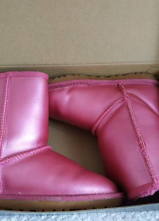 Розовые кожаные угги ugg australia по стельке 20,5 см- 21,5 см9 фото
