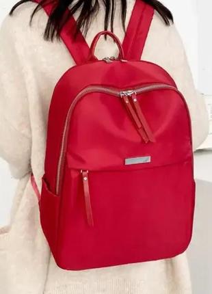 Жіночий стильний повсякденний рюкзак balina міський нейлоновий для дівчат текстильний червоний тканинний2 фото