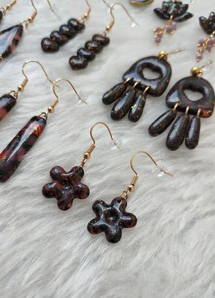 💜 серьги цветочки ручной работы