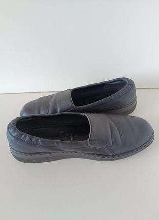 Р 36-37 стелька 24,5 см кожаные черные туфли мокасины балетки на низкой подошве2 фото