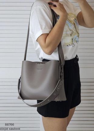Женская стильная и качественная сумка из эко кожи мокрые камни1 фото