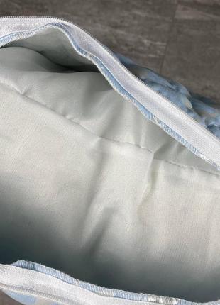 Подушка для сну екопух 70*70см блакитна5 фото