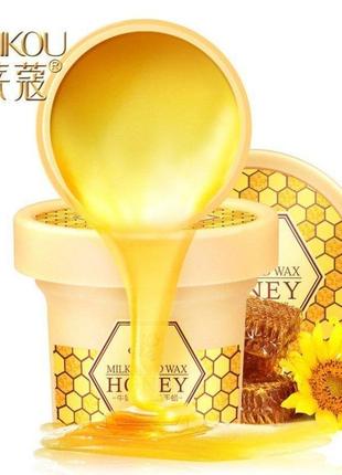 Маска-плівка для рук парафінова laikou milk hand wax honey, 120г1 фото