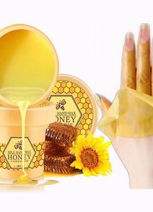 Маска-плівка для рук парафінова laikou milk hand wax honey, 120г2 фото