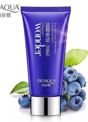 Пінка для вмивання з чорницею bioaqua wonder cleanser, 100мл1 фото