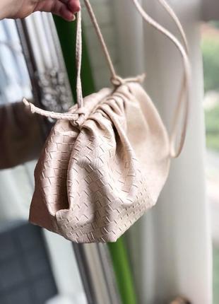 Жіноча сумка-ридикюль бежева екошкіра3 фото