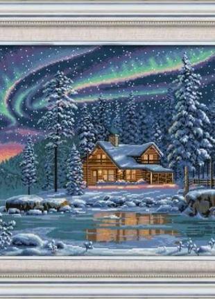 Набір для вишивання за нанесеною на канву схемою "the aurora borealis".aida 14ct printed, 55*43 см