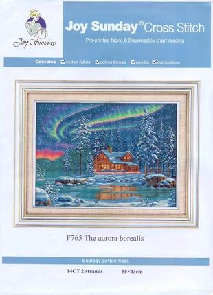 Набор для вышивания по нанесённой на канву схеме "the aurora borealis".aida 14ct printed, 55*43 см2 фото