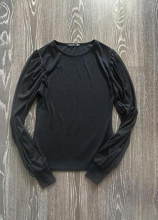 Кофта блуза с прозрачными рукавами boohoo