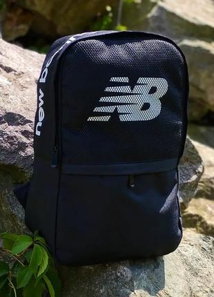 Мужской рюкзак молодежный спортивный плотный для парня городской стильный водонепроницаемый черный new balance7 фото