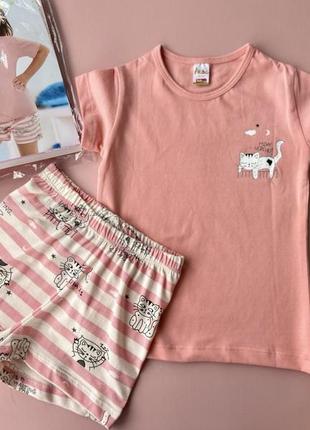 Дитячий піжамний комплект для дівчинки, футболка з шортиками