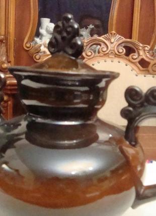 Огромный чайник керамика ссср глазурь славянск новый №4б-ка3 фото