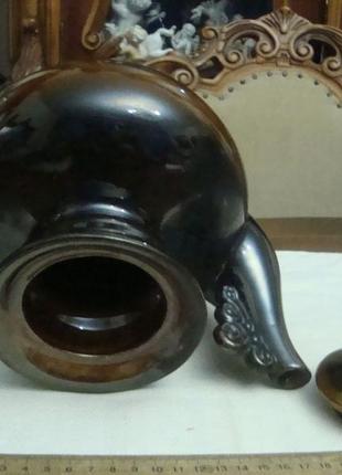 Огромный чайник керамика ссср глазурь славянск новый №4б-ка6 фото
