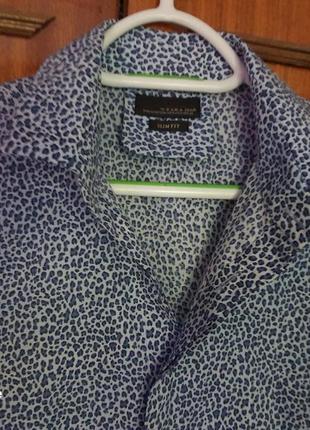 Zara man португальская летняя воздушная рубашка 100% хлопок3 фото