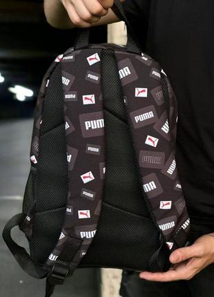 Стильний чорний міський рюкзак з принтом puma, пума.6 фото