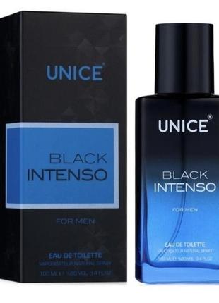 Чоловіча туалетна вода unice black intenso, 100 мл