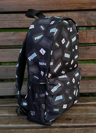 Стильний чорний міський рюкзак з принтом puma, пума.10 фото