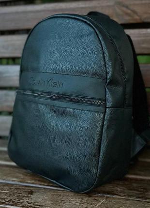 Чорний міський рюкзак ck з екошкіри. наплічник повсякденний ун...7 фото