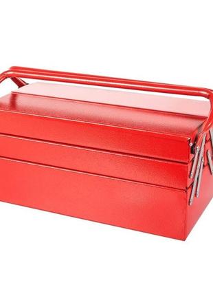 Ящик для инструментов металлический, 440 мм, 3 яруса, 5 отделений  mastertool красный (2000002821946)