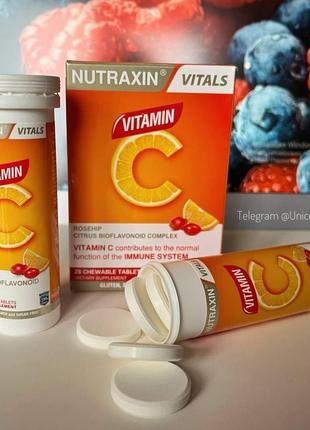 Жувальні таблетки вітамін с nutraxin, 28 таблеток4 фото