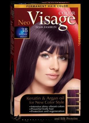 Cтійка фарба для волосся visage 38 (intense violet) насичений ...