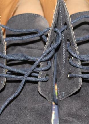 Чоловічі ботинки сапоги туфлі сині на шнурівці черезки шузи класичні модельні офісні стильні р. 44 з6 фото