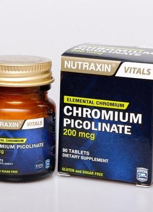 Піколінат хрому nutraxin, 90 таблеток (зниження тяги до солодк...