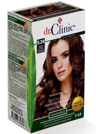 Фарба для волосся без аміаку dr.clinic, 5.34 шоколадно-коричневий