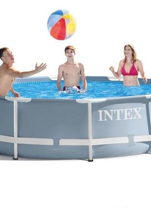 Круглий, збірний басейн intex 26700 np prism frame pool з поси...