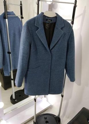 Жіноче коротке жіноче пальто весна-осінь колір синий 40 розмір...5 фото