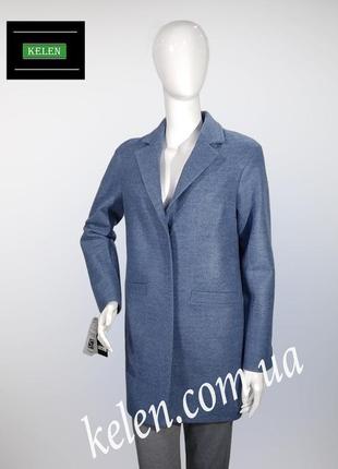 Жіноче коротке жіноче пальто весна-осінь колір синий 40 розмір...6 фото