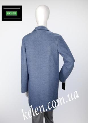 Жіноче коротке жіноче пальто весна-осінь колір синий 40 розмір...8 фото